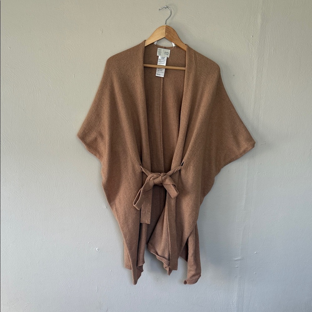 Saturday Sunday Tan Open Front Cardigan with Belt one size